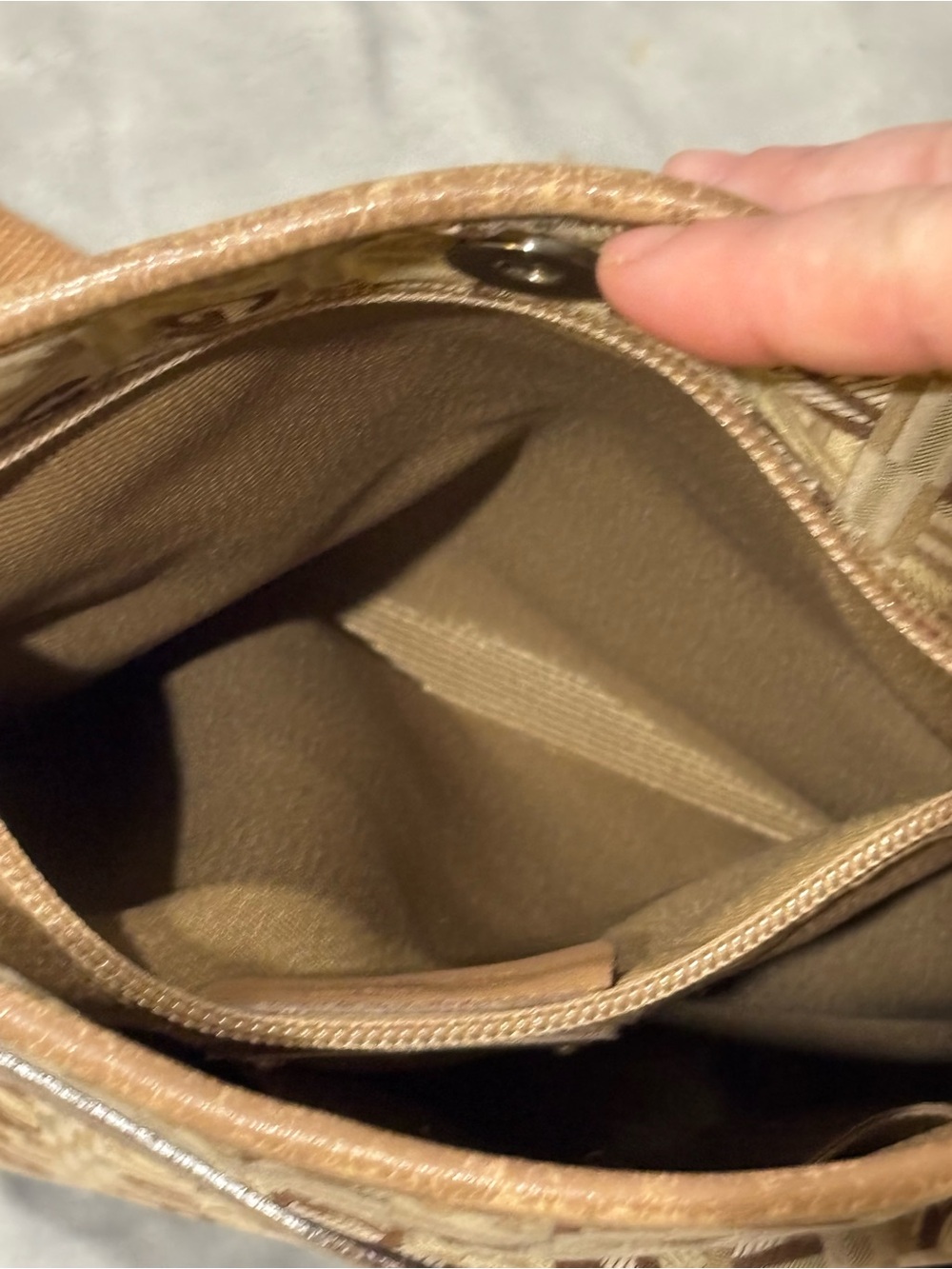 Salvatore Ferragamo Beige and Brown Monogram Crossbody Shoulder Bag - Picture 9 of 10